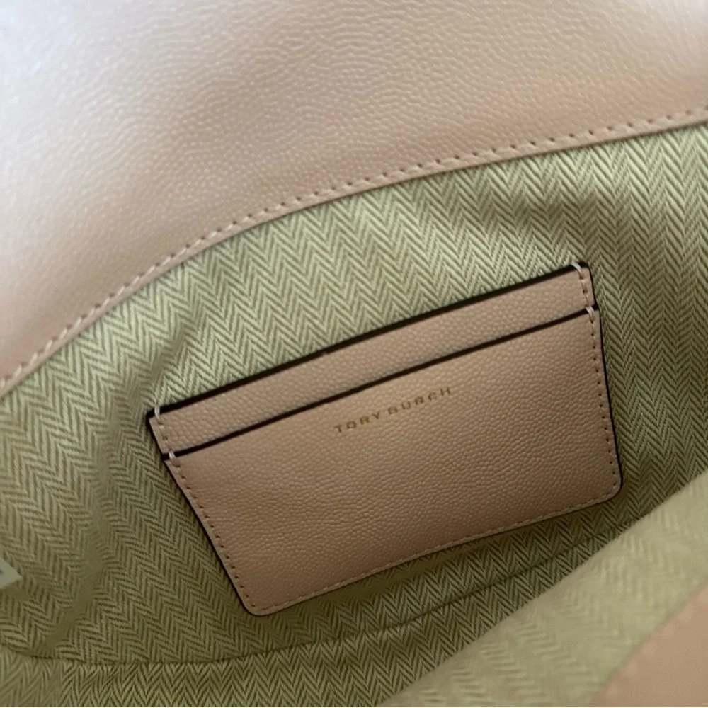 New Tory Burch MINI FLEMING SOFT POLISHED-GRAIN CRESCENT BAG